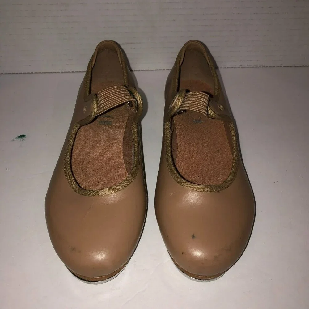 Bloch Child Size 13 Wide Beige Slip On Mary Jane Techno Tap Dance Shoes